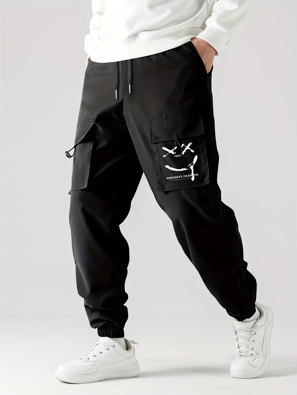 Straight Ankle Tied Wear-resistant Overalls Casual Pants
