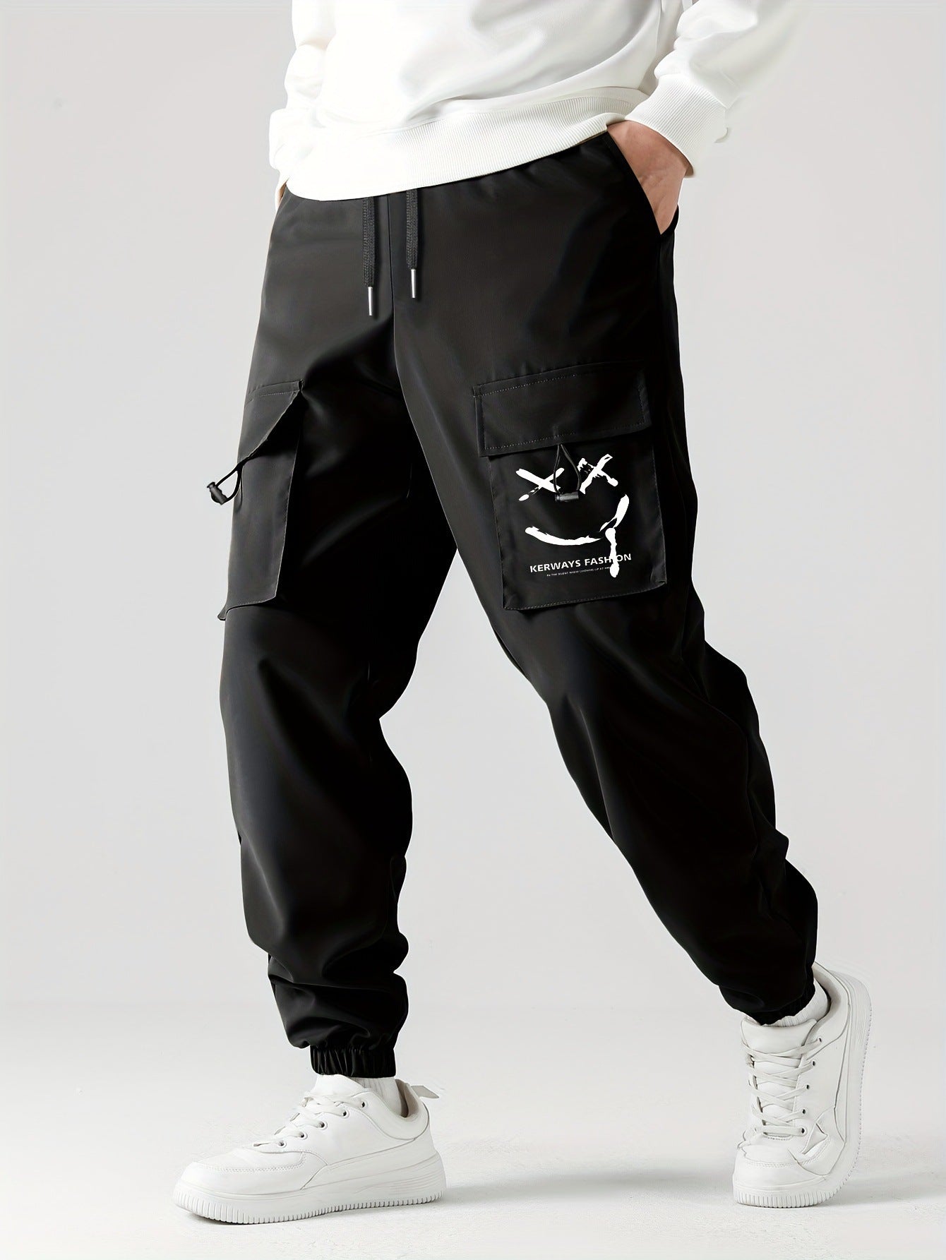 Straight Ankle Tied Wear-resistant Overalls Casual Pants