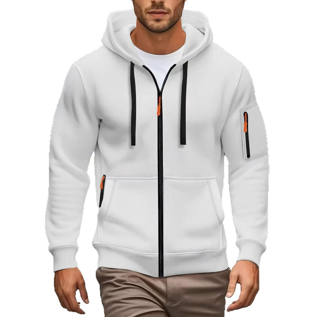 Zipper Hooded Sweatshirt Men's Sports Casual Cardigan Coat
